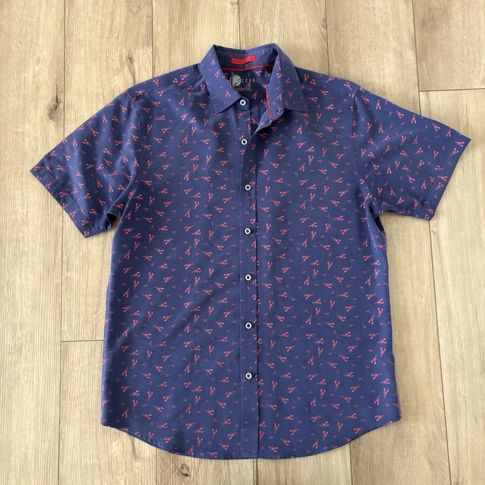 Nicoby Short Sleeve Button Shirt Men's Large Teal Super Soft‎ Modal Golf Stretch